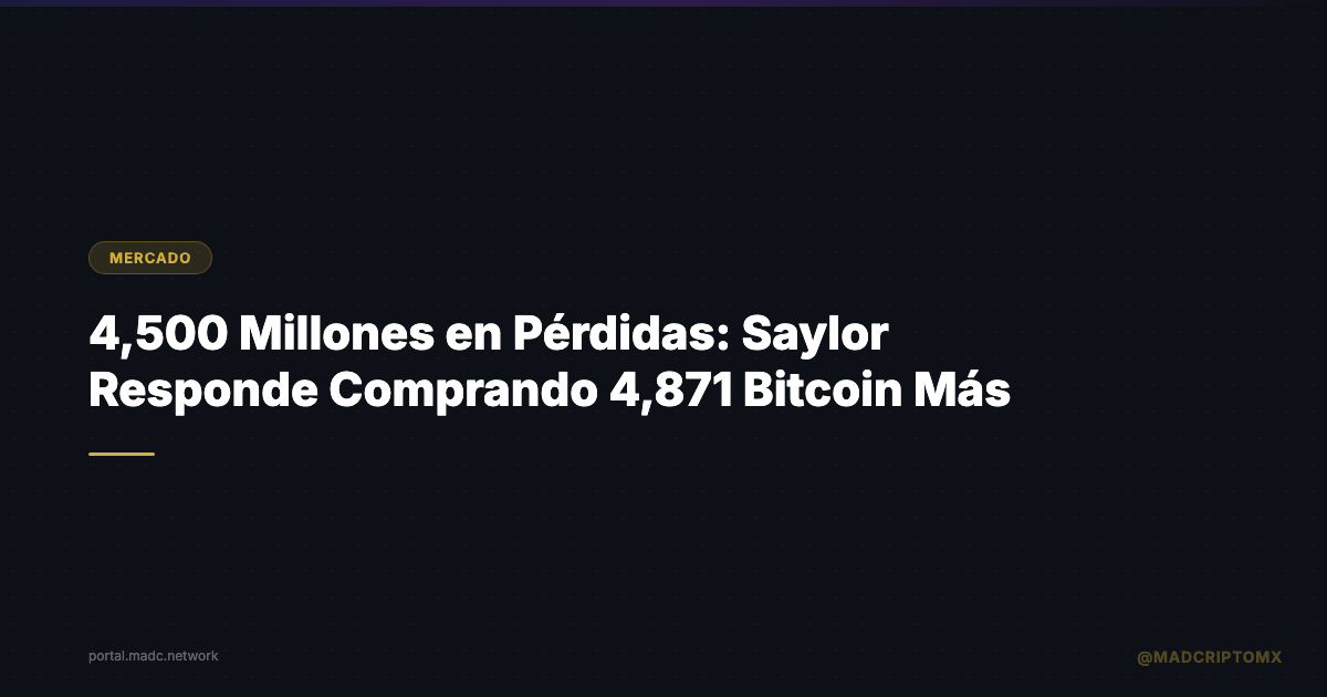 $14,500 Millones en Pérdidas: Saylor Responde Comprando 4,871 Bitcoin Más