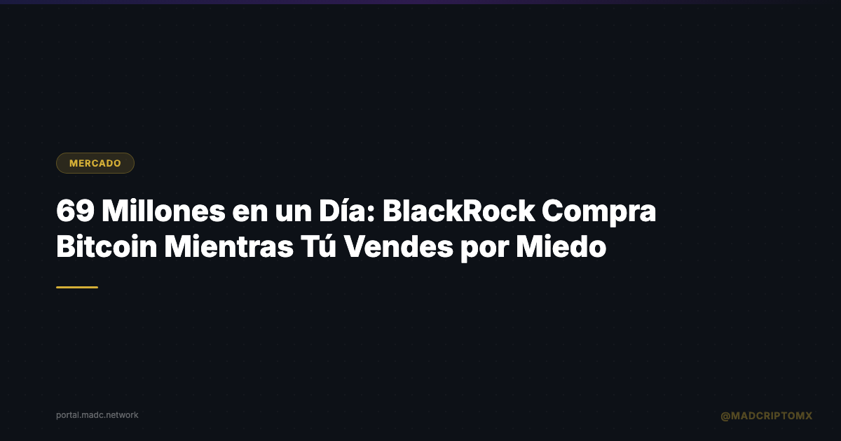 $269 Millones en un Día: BlackRock Compra Bitcoin Mientras Tú Vendes por Miedo
