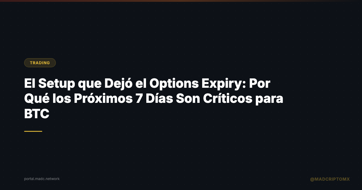 El Setup que Dejó el Options Expiry: Por Qué los Próximos 7 Días Son Críticos para BTC