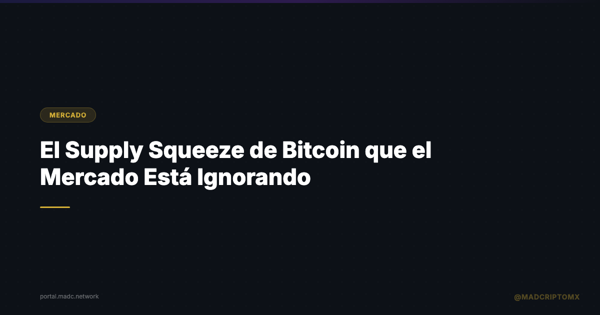 El Supply Squeeze de Bitcoin que el Mercado Está Ignorando