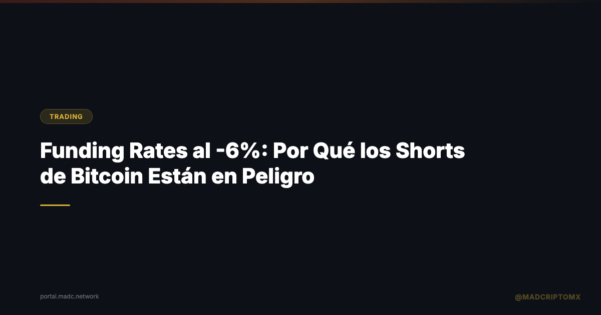 Funding Rates al -6%: Por Qué los Shorts de Bitcoin Están en Peligro
