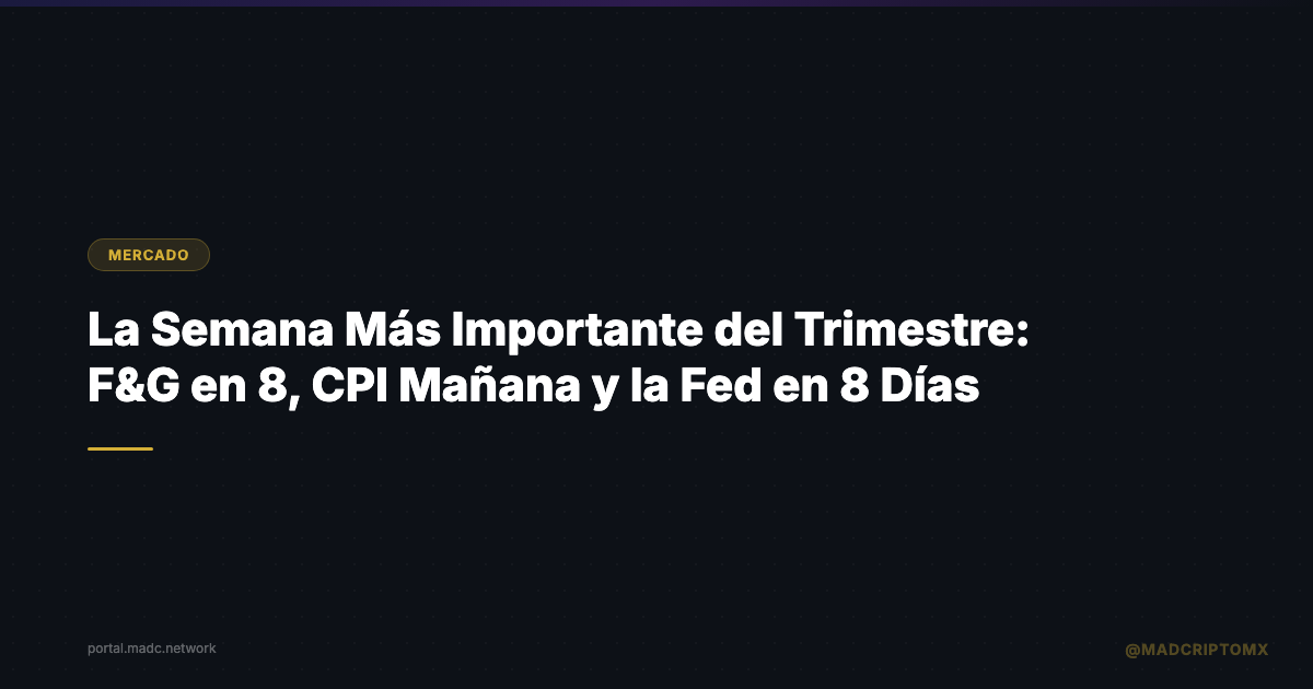 La Semana Más Importante del Trimestre: F&G en 8, CPI Mañana y la Fed en 8 Días