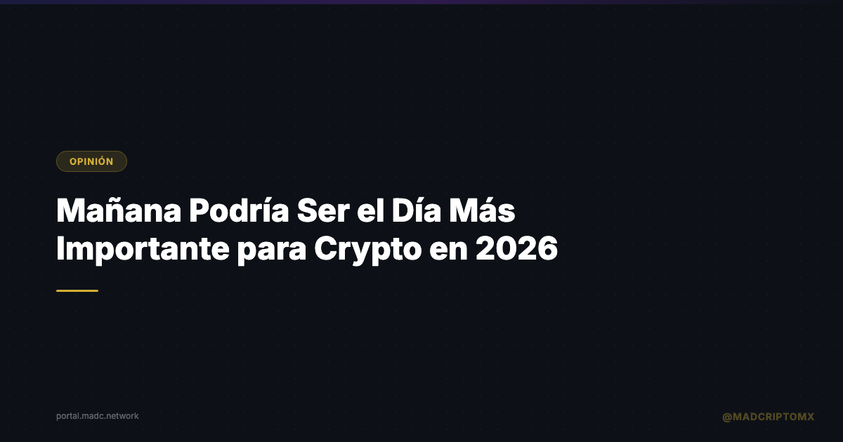 Mañana Podría Ser el Día Más Importante para Crypto en 2026