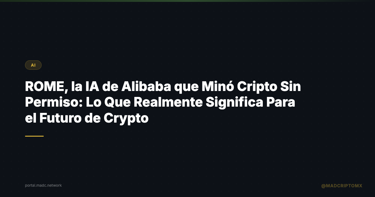 ROME, la IA de Alibaba que Minó Cripto Sin Permiso: Lo Que Realmente Significa Para el Futuro de Crypto