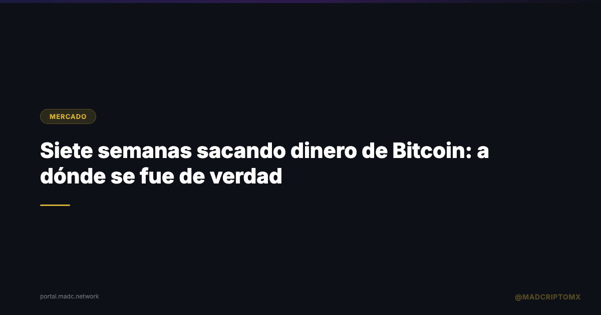 Siete semanas sacando dinero de Bitcoin: a dónde se fue de verdad