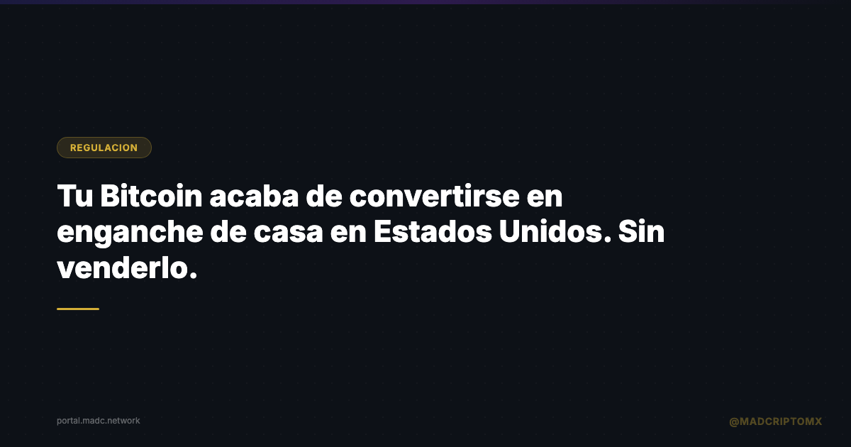 Tu Bitcoin acaba de convertirse en enganche de casa en Estados Unidos. Sin venderlo.